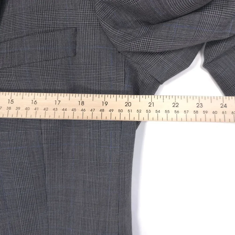 BROOKS BROTHERS Mens Brooksease Gray Glen Plaid Wool Blazer 42L Sport Coat‎